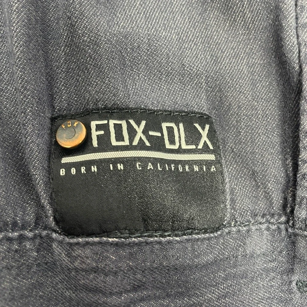 Fox Men's XL Dark Grey DLX Cotton Y2K Long Sleeve Button Up Shirt Motocross